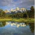 thumbnail image 2 of Talbot Frank, Christopher 20x20 White Modern Wood Framed Museum Art Print Titled - WY, Grand Tetons reflecting in the Snake River, 2 of 4