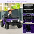 thumbnail image 5 of Costway 12V Kids Ride on Truck Car Battery Powered Electric Vehicle with Remote Control Purple, 5 of 10