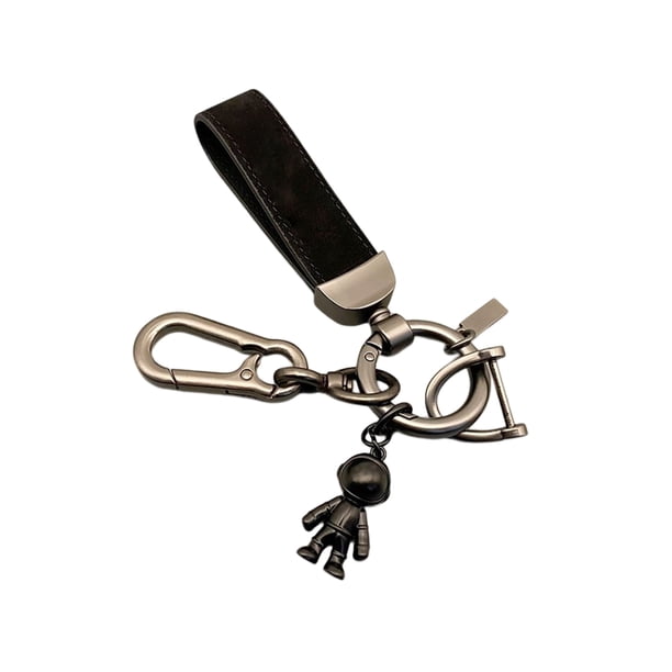 Billuyoard Llavero a prueba de herrumbre ligero lindo encantador cuero cordón llaves cadena anillo llaveros portátil resistente al desgaste llave hebilla Decoración del hogar Negro Billuyoard HA073912-05