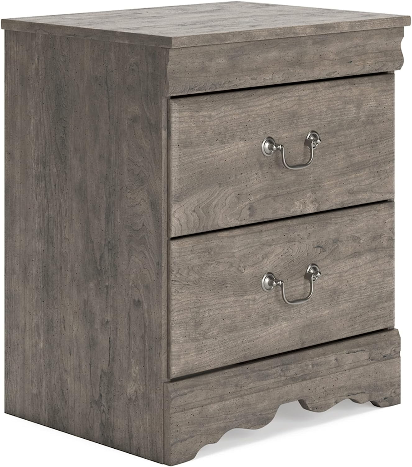 ZXNYH Alisdair Traditional 2 Drawer Nightstand, Dark Brown