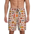 thumbnail image 1 of Fotbe Fall Thanksgiving Pantalones Cortos de Pijama para Hombre, Ropa de Dormir, Pantalones de Pijama Cortos para Hombre-Large, 1 of 6