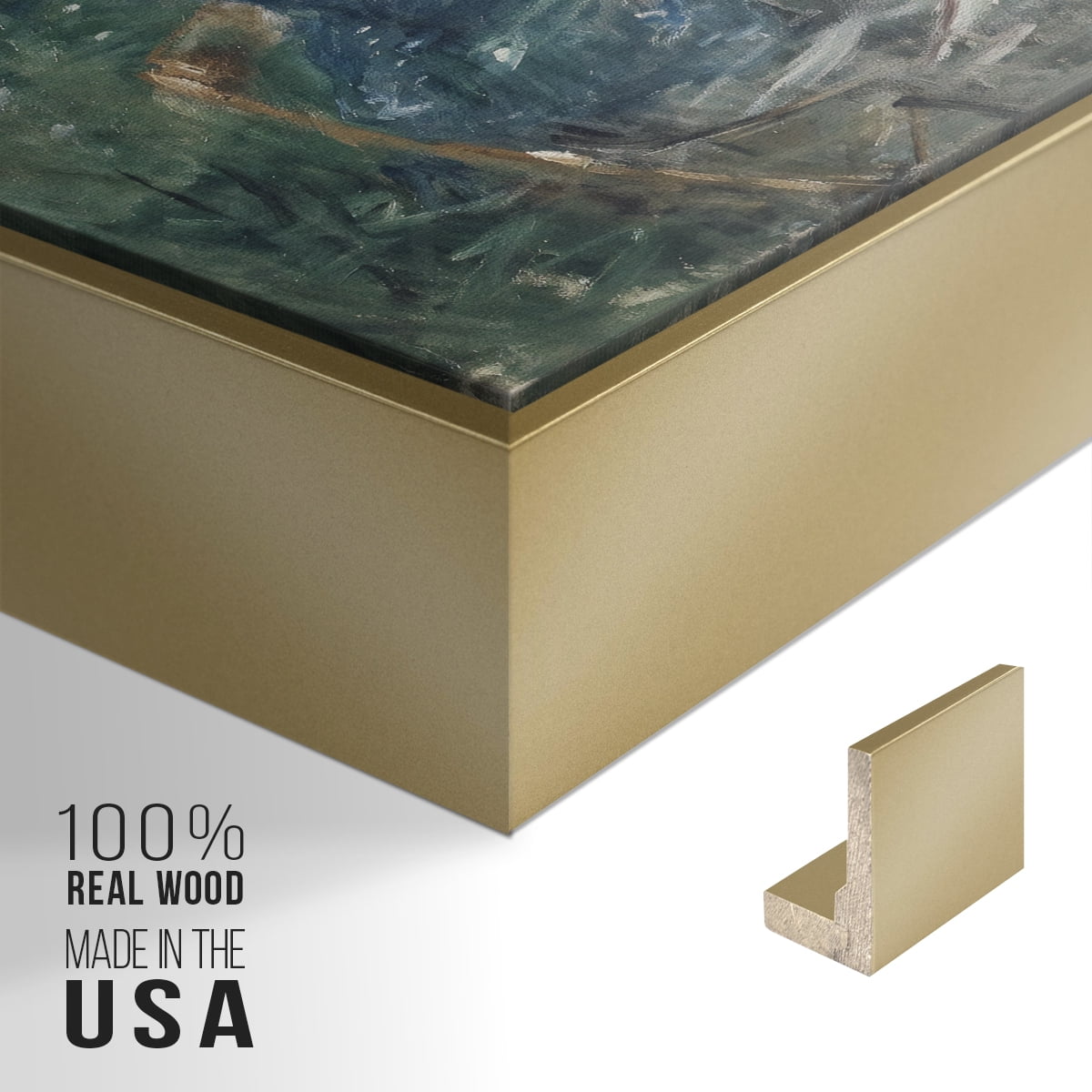 Vintage Botanical Print-LV By Wexford Home Framed in Gold Wood Gallery Wrapped Canvas 27 in. x 41 in.