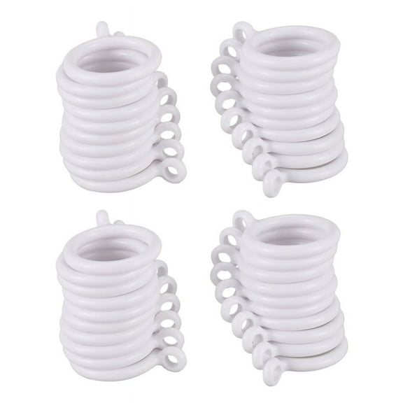 40X White 25mm Inner Plastic Curtain Rings,40xCurtain Rings,white