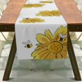 thumbnail image 3 of pdqouc Sunflower and Floral Pattern Design Table Runner Heat Insulating and Non Slip Linen Placemat for Summer Festival Indoor&Outdoor Party Table Decoration, 3 of 4