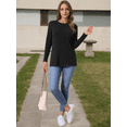 thumbnail image 2 of DARING DIVA Women's Crewneck Ribbed Knit Pullover Long Sleeve Sweater S Black, 2 of 7