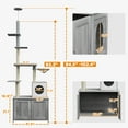 thumbnail image 5 of E-Western Multi-Functional Cat Tree with Litter Box Enclosure and Platforms Gray, Floor to Ceiling Design, Includes Condo, Hammock, Bed, Scratching Posts, Elevated sturdi, 5 of 8