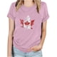thumbnail image 1 of Camisetas de Manga Corta para Mujeres Canadá Día Hoja de Arce Impresión Básica de Verano Tee, Cuello Redondo Camiseta Casual, 1 of 3