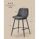 thumbnail image 4 of VASAGLE Juego de 2 Taburetes de Bar, Sillas de Cocina, Respaldo Ergonómico, Tapicería de PU, Patas de Metal con Pies Ajustables, 62 cm de Altura, Montaje Fácil, Negro Tinta, 4 of 5