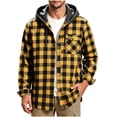 thumbnail image 6 of Button Down Plaid Jacket for Men,Long Sleeve Open Front Hooded Shacket Coat,with Drawstring and Check Pocket,Trendy Casual Outfits, 6 of 6