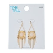 Time and Tru Women's Ivory Tone Fringe Earrings