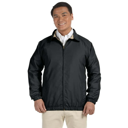 Branded Harriton Adult Microfiber Club Jacket - BLACK/ STONE - S (Instant Saving 5% & more on min
