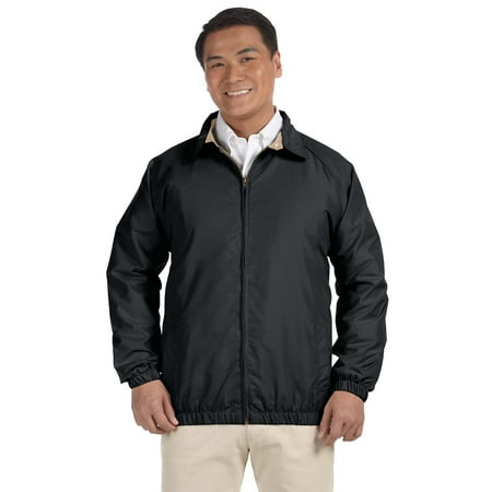 - Branded Harriton Adult Microfiber Club Jacket - BLACK/ STONE - S (Instant Saving 5% & more on min 2)