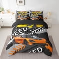 thumbnail image 2 of Homewish Race Car 7-Piece Twin Bedding Sets,Speed Extreme Sport Bedding Comforter Set,Gray Orange Sheet Sets For Boys,Luxury Bedroom Decor Reversible, 2 of 8