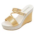 thumbnail image 1 of DAFEI Thick Soled Toe Wedge Slip Height Increasing Sandals with Cut Out Design Comfortable Women's Sandals, 1 of 7
