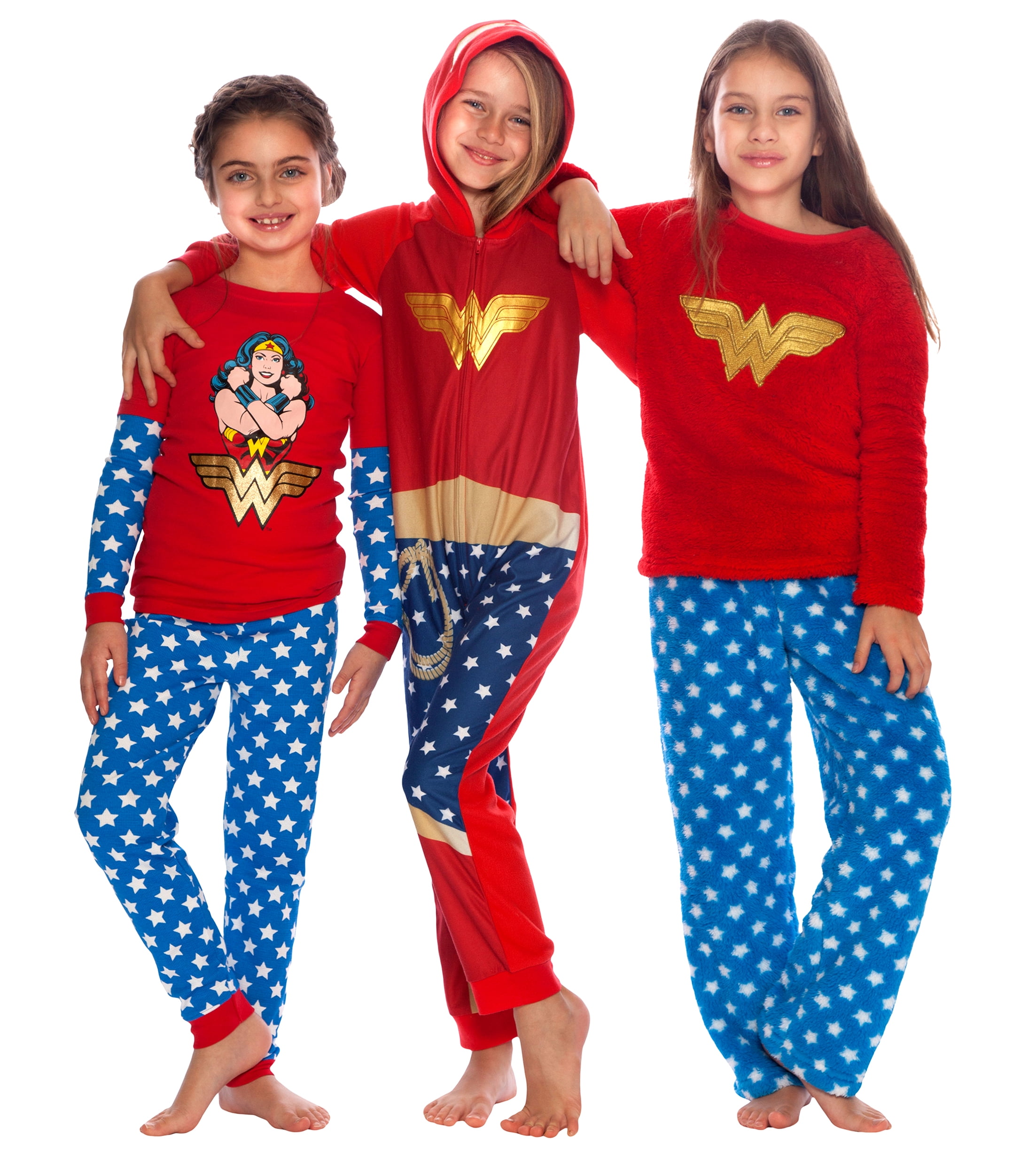 DC Comics Wonder Woman PJ One Piece Costume Pajama Union Suit for Toddlers  Girls and Juniors - Walmart.com