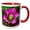 Red/White, variant on 3drose, Spring, Magenta and Purple Helleborus or Letten Rose Flower, 11oz Two-tone Red Mug