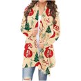 thumbnail image 2 of Cárdigan de manga larga para mujer, moda informal, blusa con estampado navideño, abrigo para mujer, 2 of 6