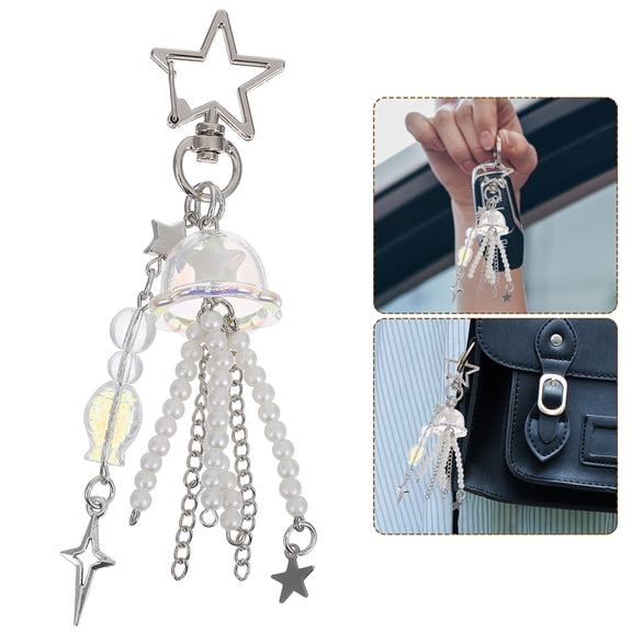 GOOHOCHY Cute Jellyfish Keychains 2-Pack Charm Set for Purse Bag Accessories and Decorative Keyrings