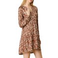 thumbnail image 4 of INSPIRE CHIC Robe Décontractée à Manches Longues et Col en V à Fleurs pour Femmes avec Taille Cintrée, 4 of 7