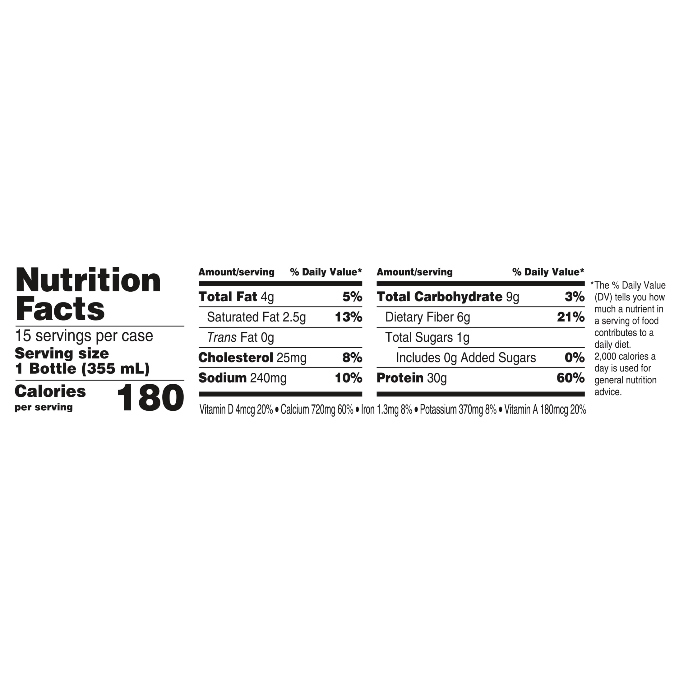 Oikos Protein Shake, Chocolate, 30g Protein, Shelf Stable, 12 Fl Oz Bottle, 15 Count​