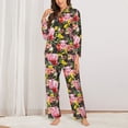 thumbnail image 2 of Balery Cute Pigs Sunflower Conjunto de Pijama con Estampado para Mujer, Conjunto de Dos Piezas con Manga Larga, Ropa de Dormir Suave con Bolsillos, Pijamas Cómodos-Medium, 2 of 7