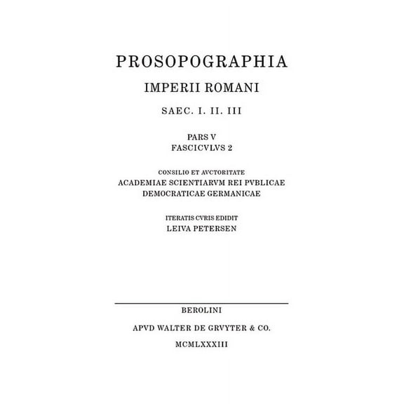 Prosopographia Imperii Romani, Fascicle  (M), Book 5, (Paperback)