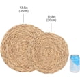 thumbnail image 5 of Set of 4 Round Water Hyacinth Placemats and Drink Coasters, Natural Wicker Placemats Set of 4, Weave Placemats Handmade, Rattan Tablemats for Dining Table (13.8"), 5 of 8