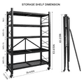 thumbnail image 2 of Gaildon Foldable Shelves two of 5 Tier Heavy Duty Metal Storage Shelves with Wheels - No Assembly Collapsible Shelving Unit for Kitchen Garage Hold up to 1000 lbs, 2 of 6