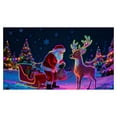 thumbnail image 2 of 13x6ft UV Activated Christmas Garage Door Cover Fluorescent Banner Glows in Dark with Santa & Elk Design Outdoor Christmas Decoration for Holiday Party New Year Winter Celebrations A, 2 of 5