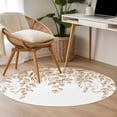 thumbnail image 4 of Round Rug 3.3Ft Washable Non-Slip, Eucalyptus Leaves Circle Area Rugs for Living Room Bedroom, Khaki Summer Botanical Weeping Indoor Floor Mats Carpet Runner for Home Decor Aesthetic, 4 of 8