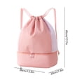 thumbnail image 3 of Swimming Backpack Dry Wet Separation Waterproof Gym Bag Drawstring Backpack Shoe Compartment Travel Sports Bag Beach Pool Gear Storage Bag Outdoor Activity, 3 of 6