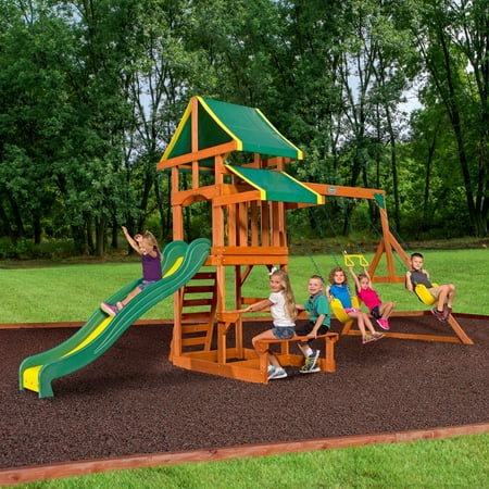 Backyard Discovery Tucson Cedar Wooden Swing Set (Best Backyard Toys For Toddlers)