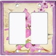 thumbnail image 6 of Metal Light Switch Plate Cover Antique Floral Hummingbird Home Sketch Purple FLW100, 6 of 13