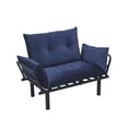 thumbnail image 3 of Loveseat with Metal Frame,Modern Small Couch with Tufted Upholstered Fabric,Comfy Couches for Living Room, Leisure Furniture with adjustable Backrest  for Dorm,Office,and Apartment,Blue, 3 of 6