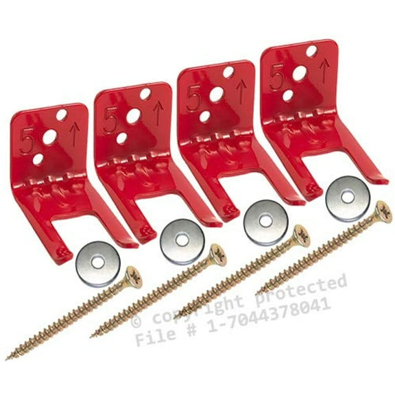 (Lot of 4) Fire Extinguisher Bracket, Wall Hook, Mount, Hanger, Universal from 2 1/2 to 5 Lb. Extinguishers, Universal For all Extinguishers with Valve Body Slots