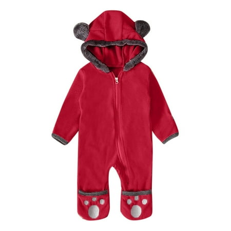 

adviicd Boys Jumpsuits Hooded Romper Footed Baby Coat Ears Girl Bear Jumpsuit Boy Boy Rompers 3 6 Months