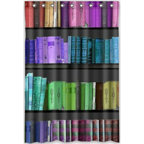 Mohome Bookshelf Shower Curtain Waterproof Polyester Fabric Departments