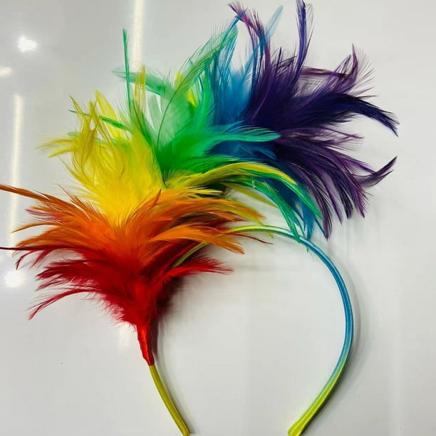 Diadema de plumas para fiestas, festivales, espectáculos, festivales, carnavales, joyas