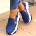 thumbnail image 4 of Chaussures de Mode pour Femmes Confortables Design à Fermeture Éclair Latérale Espadrilles Décontractées à Enfiler Respirantes Bout Rond, 4 of 6