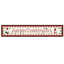 Guanhe Red Christmas Table Flags Home Decor Supplies Cotton Linen Table Flags Christmas Tree Print Tablecloths 71x13inch