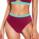 thumbnail image 1 of Gibobby Bikini para mujer Bikini Vintage de cintura alta para mujer, traje de baño con parte inferior, ropa de playa, parte inferior de Bikini con latera(Rosa caliente,G), 1 of 5