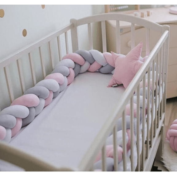 Parachoques Para Cama De Bebé, Protector De Riel Para Cuna De Bebé, Forro Trenzado Anudado Para Suministros De Cama De Bebé