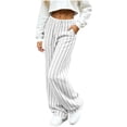thumbnail image 3 of Lolmot Wide Leg Lounge Pants Women Fashion Ribbed Knit Loose Fit Sweat Pants with Drawstring Stretch Autumn Pajama Pants, 3 of 9