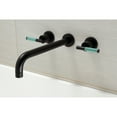 thumbnail image 3 of Kingston Brass KS8050CKL Kaiser Two-Handle 3-Hole Wall Mount Roman Tub Faucet in Matte Black, 3 of 7