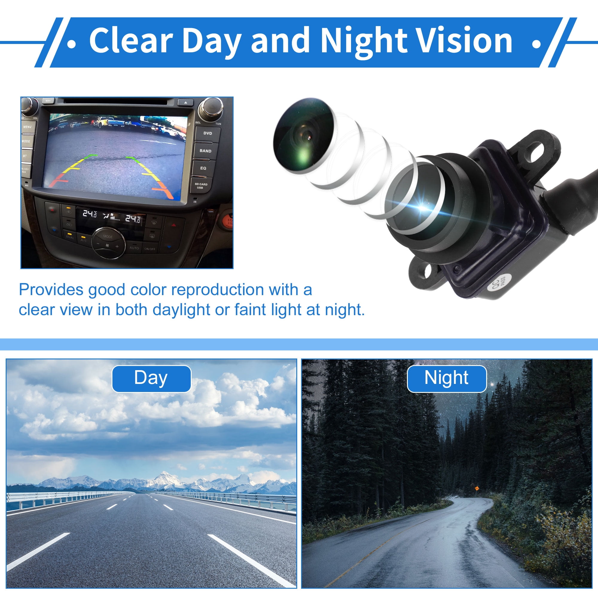 Unique Bargains Rear View Camera for Dodge Dart 2013-2016 License Plate Park Assist