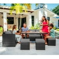 thumbnail image 7 of Hearth & Harbor 7 Piece Outdoor Furniture Set, Wicker Outdoor Sectional Dining Set with 10 Seats and Patio Table, Gray with Gray Cushions, 7 of 7
