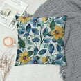 thumbnail image 2 of JRXY Yellow Blue Floral Pillow Covers Watercolor Sage Green Throw Pillows Farmhouse Spring Summer Outdoor Decorative Lumbar Pillow Case Square Cushion Covers 22x22in, 2 of 5
