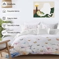 thumbnail image 3 of King 4 Piece Bedding Set Country Watercolor Flowers Butterflies Soft Breathable Duvet Cover and Pillowcase, Pastoral Flowers Gradient Duvet Cover Set Bed Sheets for Bedroom Dormitory Guest Room, 3 of 9