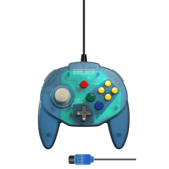 Retro-Bit Tribute64 Connector N64 Connector Controller (Ocean Blue)