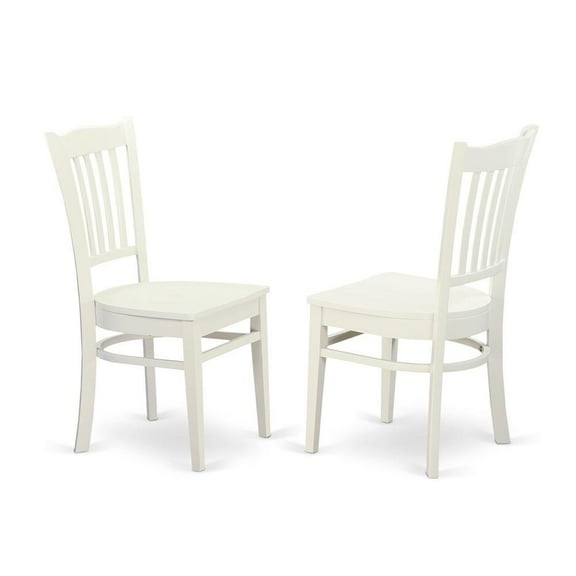 FurniFact Set of 2 White Wooden Dining Chairs for Kitchen and Dining Room